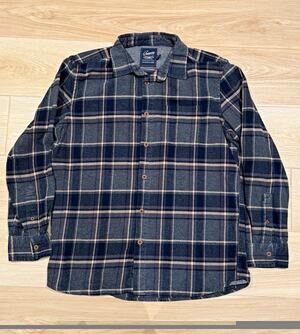 Grayers Heritage Flannel Shirt Blue Gray Size L